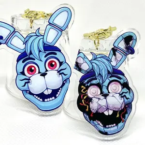 Five Nights at Freddy's Keychain, Glamrock Bonnie Acrylic Keychain, FNAF Security Breach Bonnie Bowling, Unique Keychains for Personal Style, Cute Keychains for Bags and Keys, Durable, Lightweight and Perfect for Personal Style, Collecting and Gifting