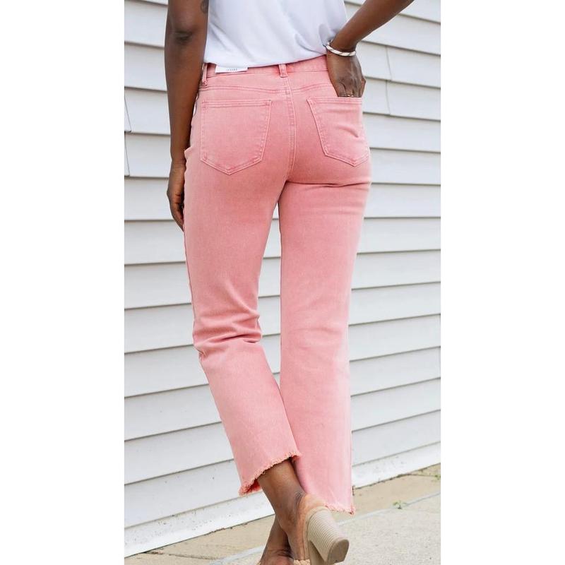 ***DOORBUSTER*** It's About Time 2 Colored Denim Wide Leg Jeans in Ash Pink