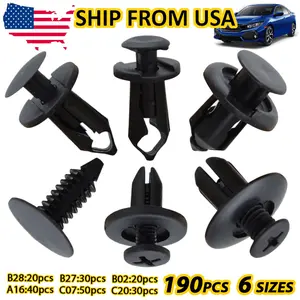 Auto Rivets Retainer Panel Bumper Hood Door Fastener Car Trim Clips 190X 6-Size