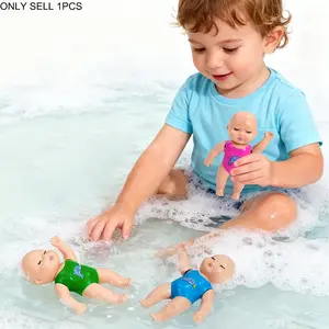 Cartoon floating swimming doll winding toy, waterproof automatic swimming bathtub toy, summer swimming pool bathtub water game toy, children's birthday gift