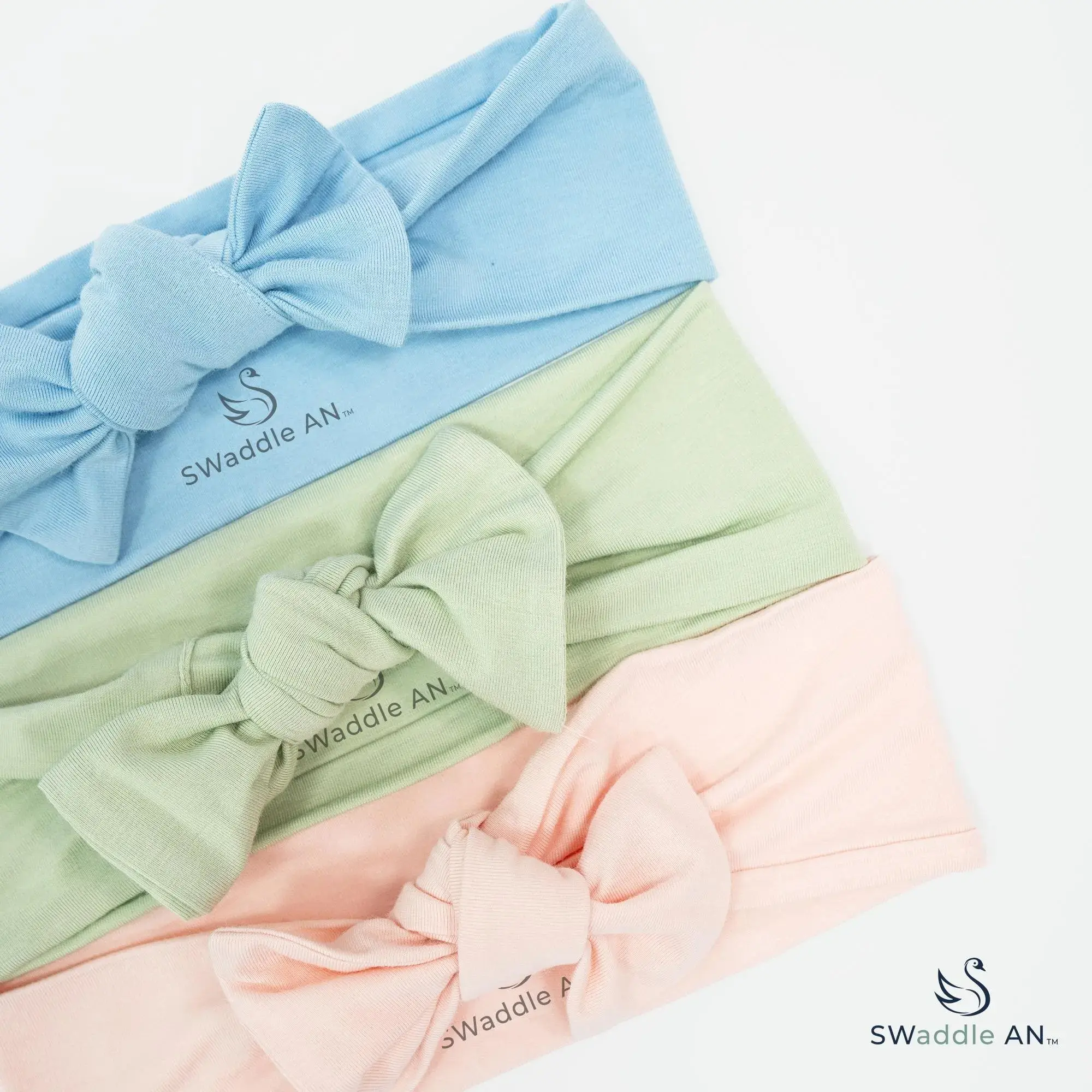 Baby Bow - Premium Soft and Stretchy Fabric Headbands for Newborns in Pastel Colors