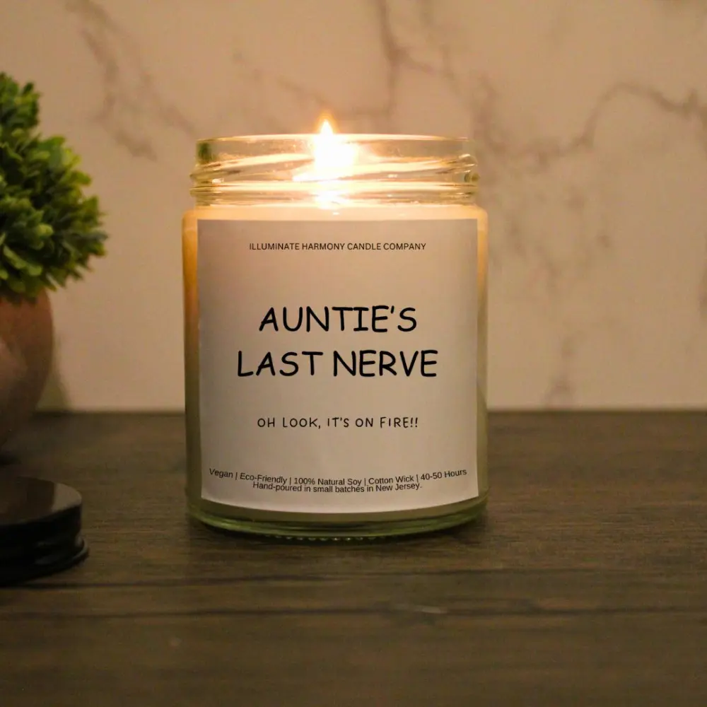 Auntie's Last Nerve Candle | Funny Candles | Personalized Candle Gift | Last Nerve Candle | Funny Gift  | Gift For Her | Holiday Gift