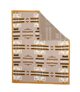 Sunset Golden Pueblo Western Throw Blanket -Southwest Aztec Design