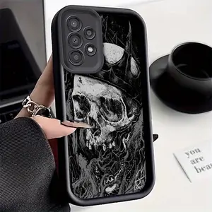 Vintage Personality Crown Skull Pattern Phone Case for Galaxy A05S/A13/A14/A15/A23/A24/A25/A32/A33/A34/A35/A52/A53/A54/A55/S20/S21 FE/S22 Ultra/S23/S23 Ultra/S24/S24 FE/S24 Plus/S24 Ultra, Shockproof And Durable, Stylish Design, TPU Protective Cover.