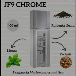 Jafra JF9 chrome cologne 3.3 fl oz for men glass bottle and box