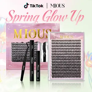 Mious D-001 With DIY Eyelashes Extension Kit Bond and Seal Eyelash Glue and Lash Remover Beginner Friendly Individual Lashes Waterproof and Long lasting Makeup For Girl  lash clusters kit waterproof lash clusters Cosmetic lashes clusters