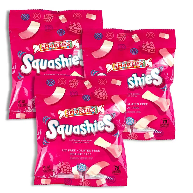 Smarties Squashies 5 Oz, Fruity, Chewy Candy Treats, 3 Bags