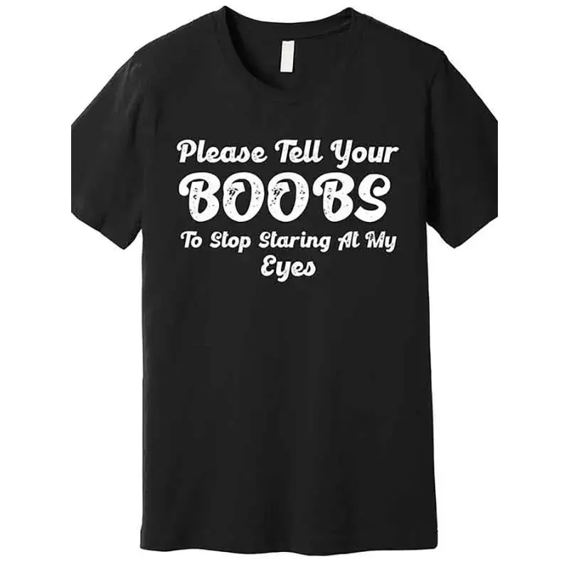 Men's 'Stop Staring at My Eyes' Funny Graphic T-Shirt, Casual Pure Cotton Short Sleeve Tee, Breathable Round Neck All-Seasons Menswear, Tshirt