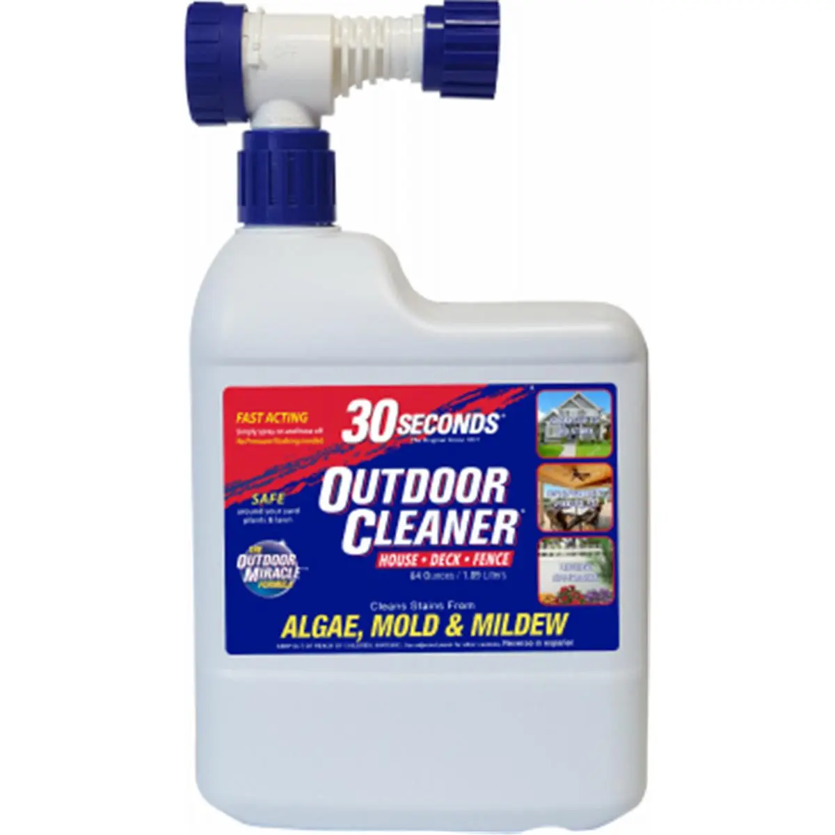212 MAIN 64oz Fast-Acting Outdoor Cleaner Liquid with Hose End Sprayer - Algae, Mold & Mildew Stain Remover, Household Cleaning Supplies