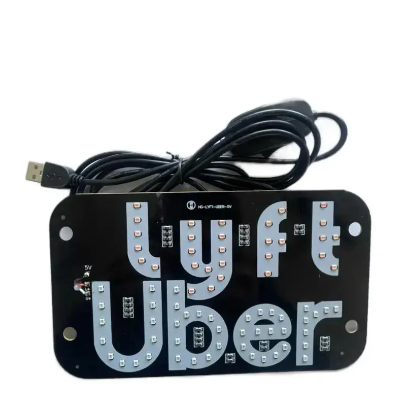 Uber LED Taxi Light Sign – Dual  lyft  Color Blue & Pink, USB Powered with On/Off Switch, Suction Cup Mount for Windshield