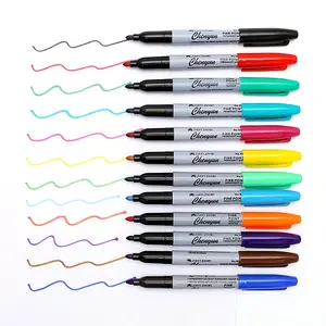 1 Set 12 Colors Fine Point Permanent Marker, Portable Multi-purpose Waterproof Colored Marker Pen for School, Drawing, Writing, Journaling Art Markers Pen