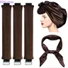 2026 4-in-1 Velvet Heatless Hair Curler Set - Sports Headband, No-Heat Curling Rod, Silk Scarf, Heatless Styling Tools for Curly Long Medium to Medium-Length Hair Damage-Free Kit