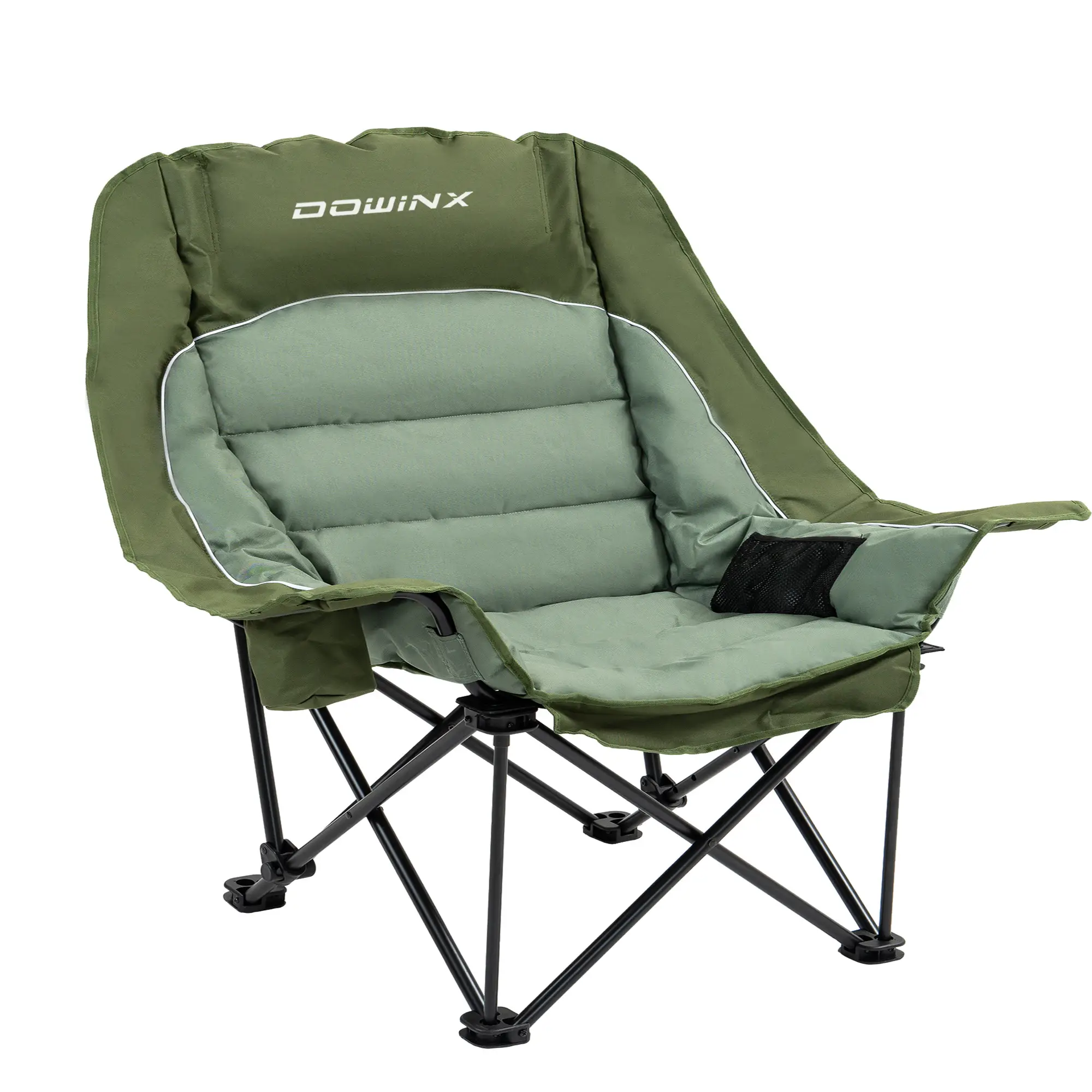 Dowinx Oversized Camping Chair for Adults - Extra Large, Folding Lawn Chair with Cup Holder, 3-Level Adjustable, 400 lbs Capacity