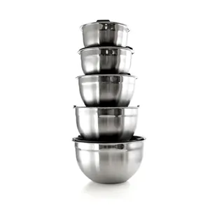 MegaChef 5-Piece Stackable Mixing Bowl Set withLids