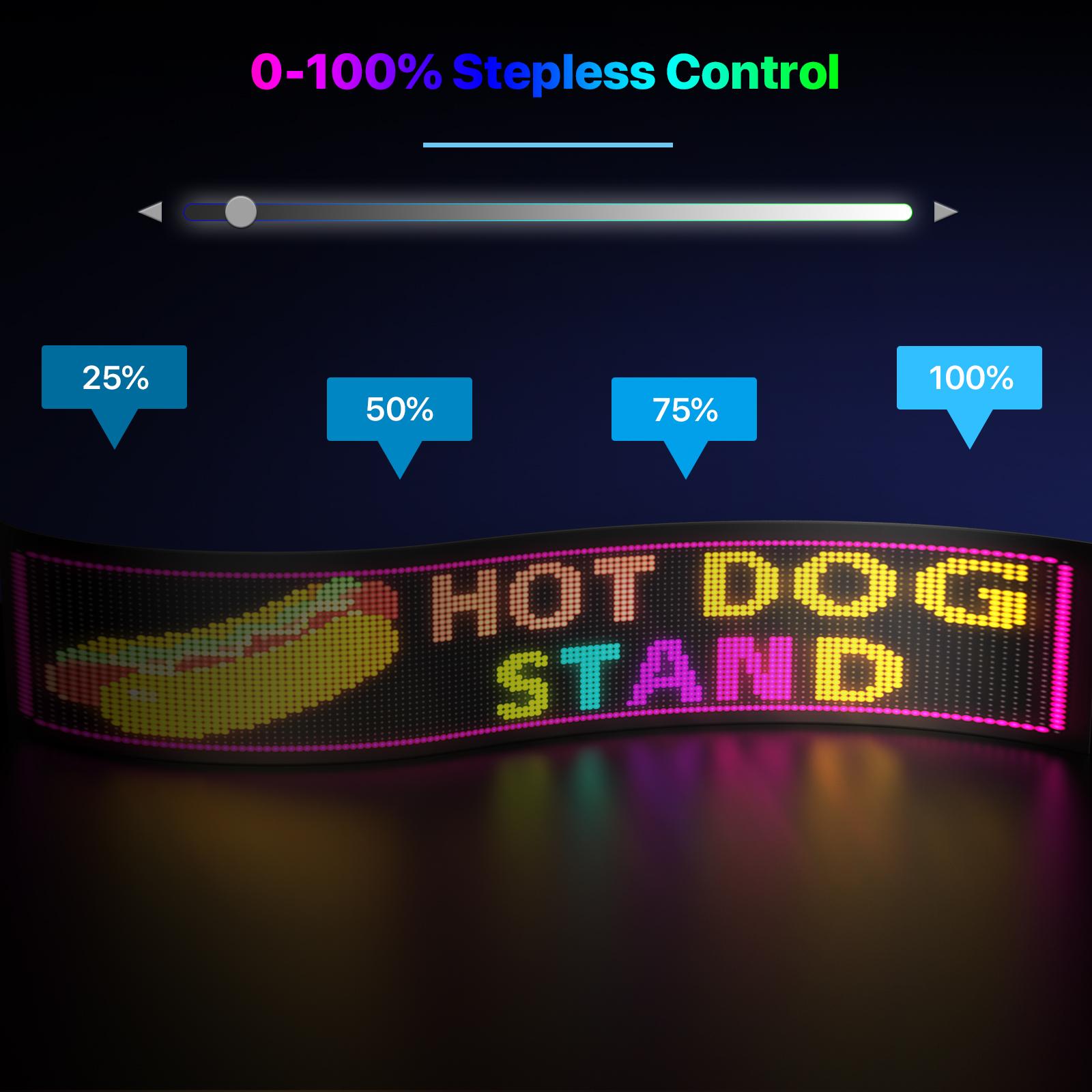 HYPERLITE Scrolling LED Message Sign USB Programmable Display Board Custom Text Marquee Light with App Control for Business Restaurant Event Christmas Decor Multiple Sizes 898mm to 3340mm stockup mothersday