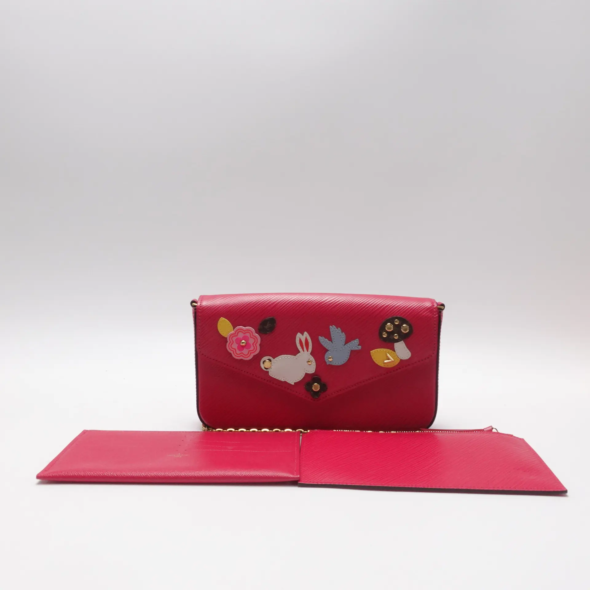 Pre-owned Louis Vuitton Epi Shoulder Bags Pochette Felicie Pink Shoulder Bag T10448192