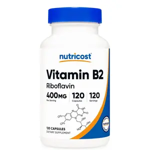 Nutricost Vitamin B2 (Riboflavin) 400mg, 120 Capsules - Gluten Free, Non-GMO