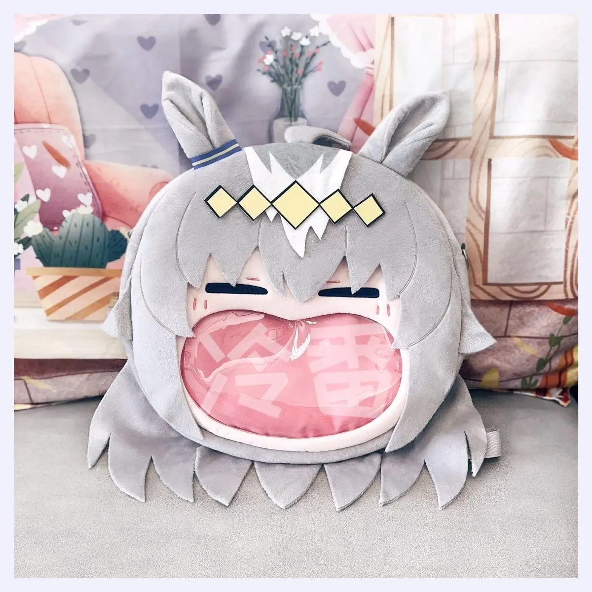 Anime Umamusume: Pretty Derby Oguri Cap Big Mouth Plush itabag Backpack Transparent Shoulder Bag Student Bookbag Crossbody Bag