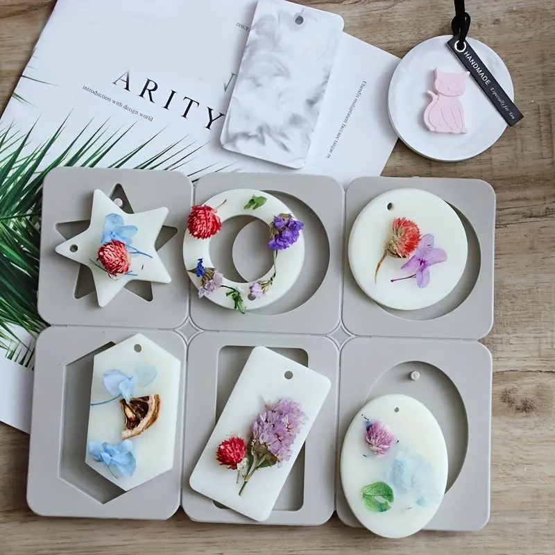 1pc 6-hole Flower-shaped Aromatherapy Gypsum Diffuser Stone Silicone Mold Suitable for Wedding Bridesmaid Gift, DIY Handmade Soap Mold, Wardrobe Aromatherapy Mold, Car Diffuser Stone Mold, Candle Mold, Silicone Soap Molds, Soap Making Supplies