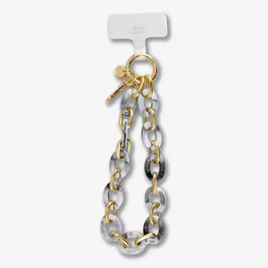 Grey Marble Chain Phone Wristlet