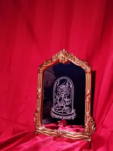 Custom lazer engraved vintage mirror