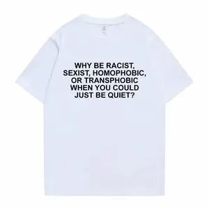 Why Be Racist Frank T-shirt, Blond Hip Hop, Trend Ocean Hip-Hop, Oversized Men Women, Casual 100% Cotton Short Sleeve Unisex