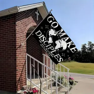 1pc go make disciples of all nations matthew 28 19 Flag Polyester Banner with Stitched Edges - All-Season Outdoor & Indoor Decor- Perfect for Garden, Home, Party & Multipurpose Use 3x5ft-4x6ft