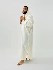 CRCNT'S Ivory White Moroccan Hooded Djellaba for Men