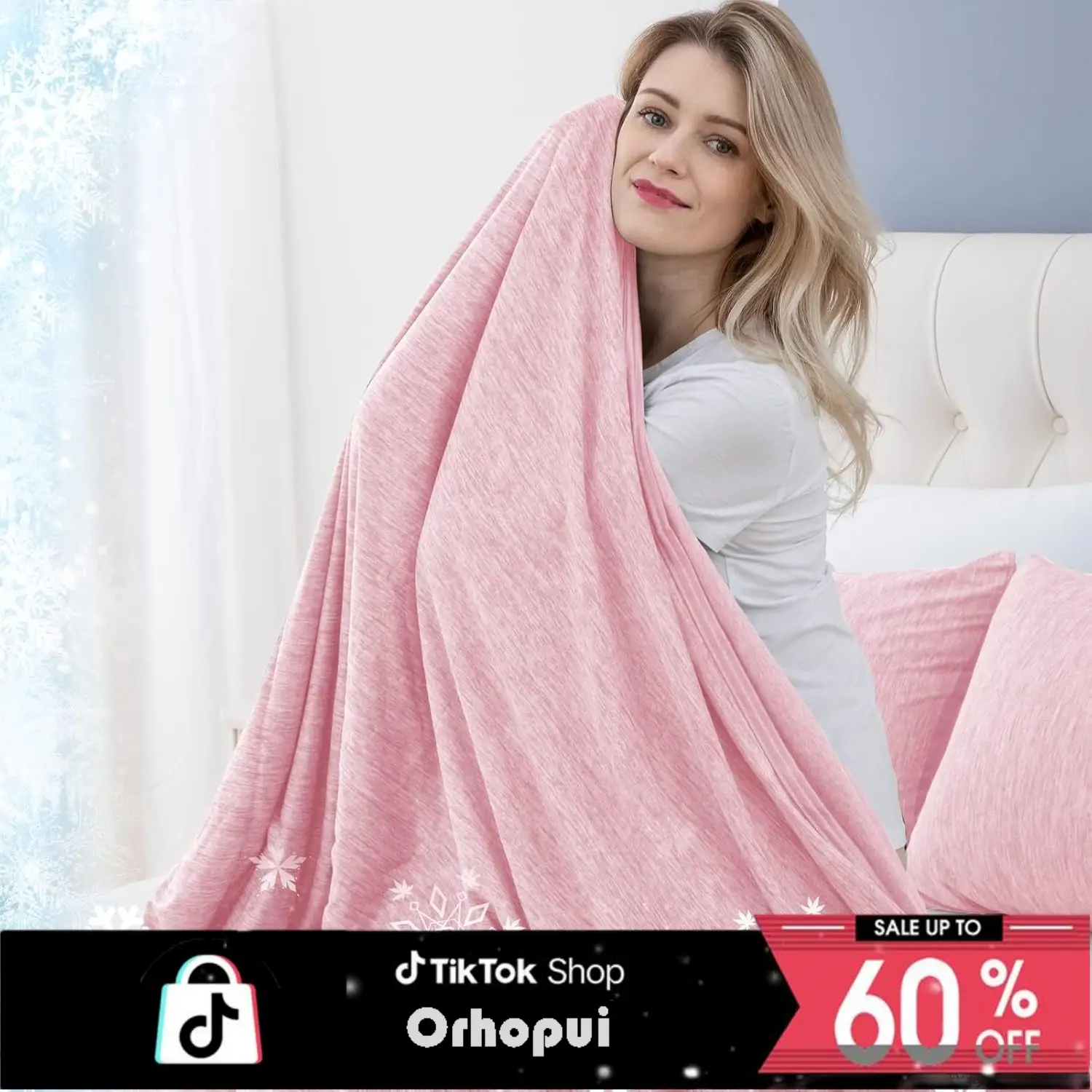 ORHOPUI Cooling Blanket for Hot Sleepers Lightweight Summer Cold Thin Blankets for Sleeping, Hot Flashes Night Sweats, Soft Blanket for Bed
