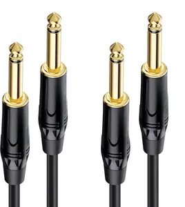 2-Pack 1/4 Inch TS to TS Electric Guitar  - 6ft, Guitar Amp Cord, Instrument  for ElectricGuitar, Mandolin, Bass AMP, Keyboard, Mixer, Equalizer