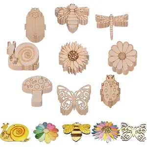 54 count Unfinished Blank Wooden Cutouts Craft for ,Suit for 's Painting DIY Room Decoration  Giving  (54 )