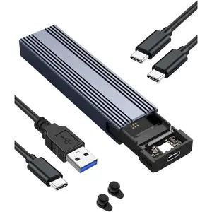 M.2 NMe SSD Enclosure,USB C External Adapter, USB 3.2 Gen2 (10Gbps) with UASP, Trim Support - M-Key(B+M Key) for 2230/2242/2260/2280 SSDs