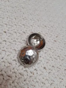 30mm Hammered Silver Dome Shank Button