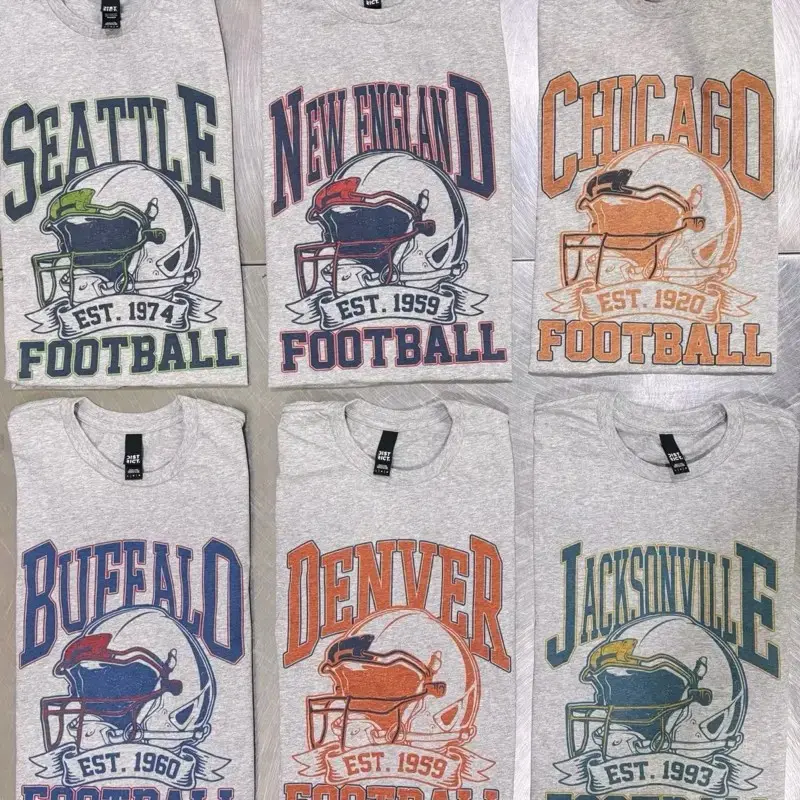 Vintage Football Heather Gray Helmet Graphic Tee Football City Helmet Tshirt Retro Football City Top Heather Gray Unisex Sports Casual Shirt