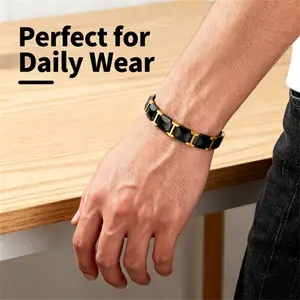 Adjustable clasp black gold magnetic ceramic bracelet jewelry—stylish and sophisticated; suitable for everyday wear, special occasions, Valentine’s gifts, and high-end business products.