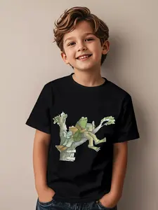 Kids' Frog & Toad Book Series T-Shirt - Boys & Girls Short Sleeve Tee with Iconic Characters, Casual Birthday Gift for Children, Machine Washable Dr. Seuss-Inspired Apparel (Classic Green Frog & Toad Design)