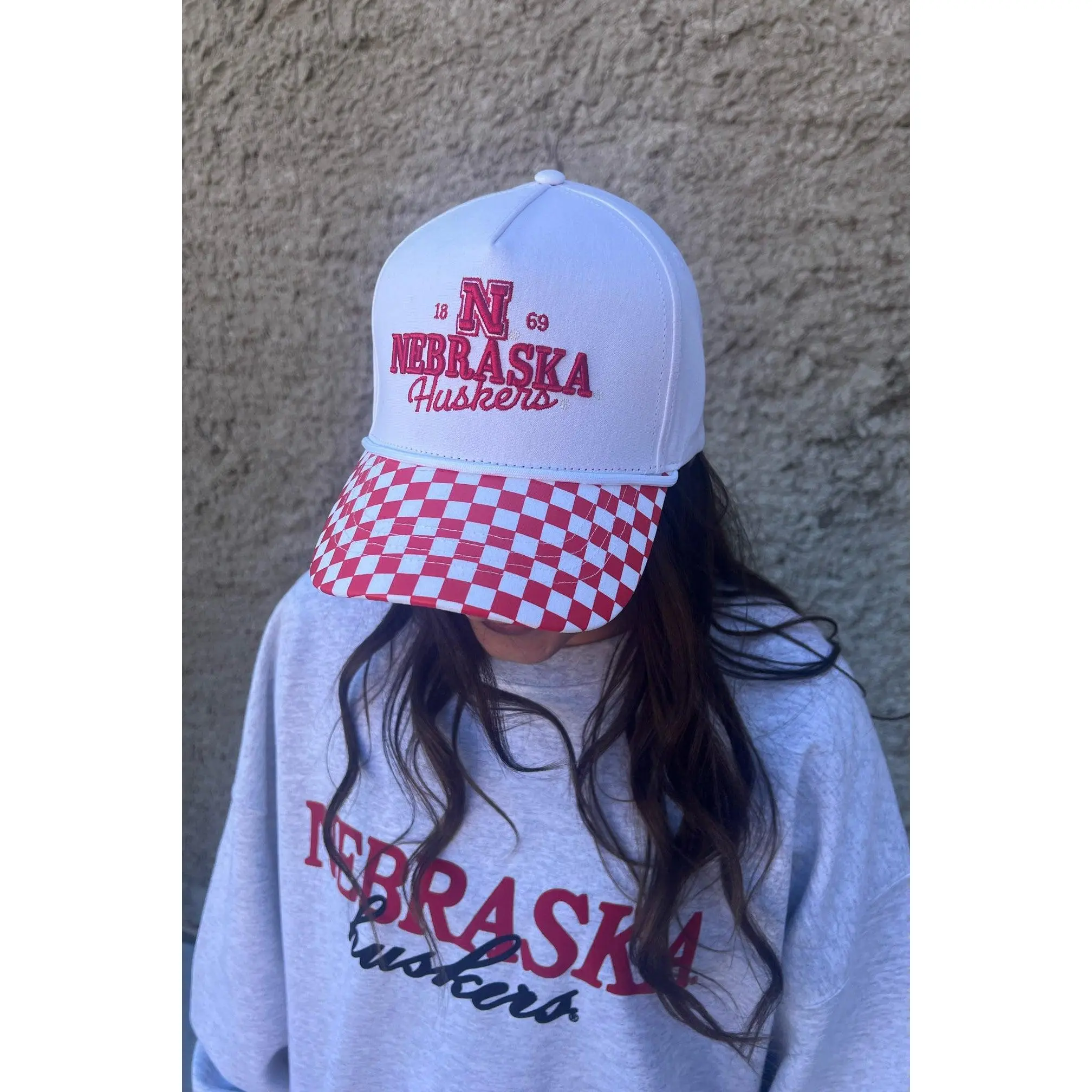 Nebraska Albon Check Canvas Trucker Hat