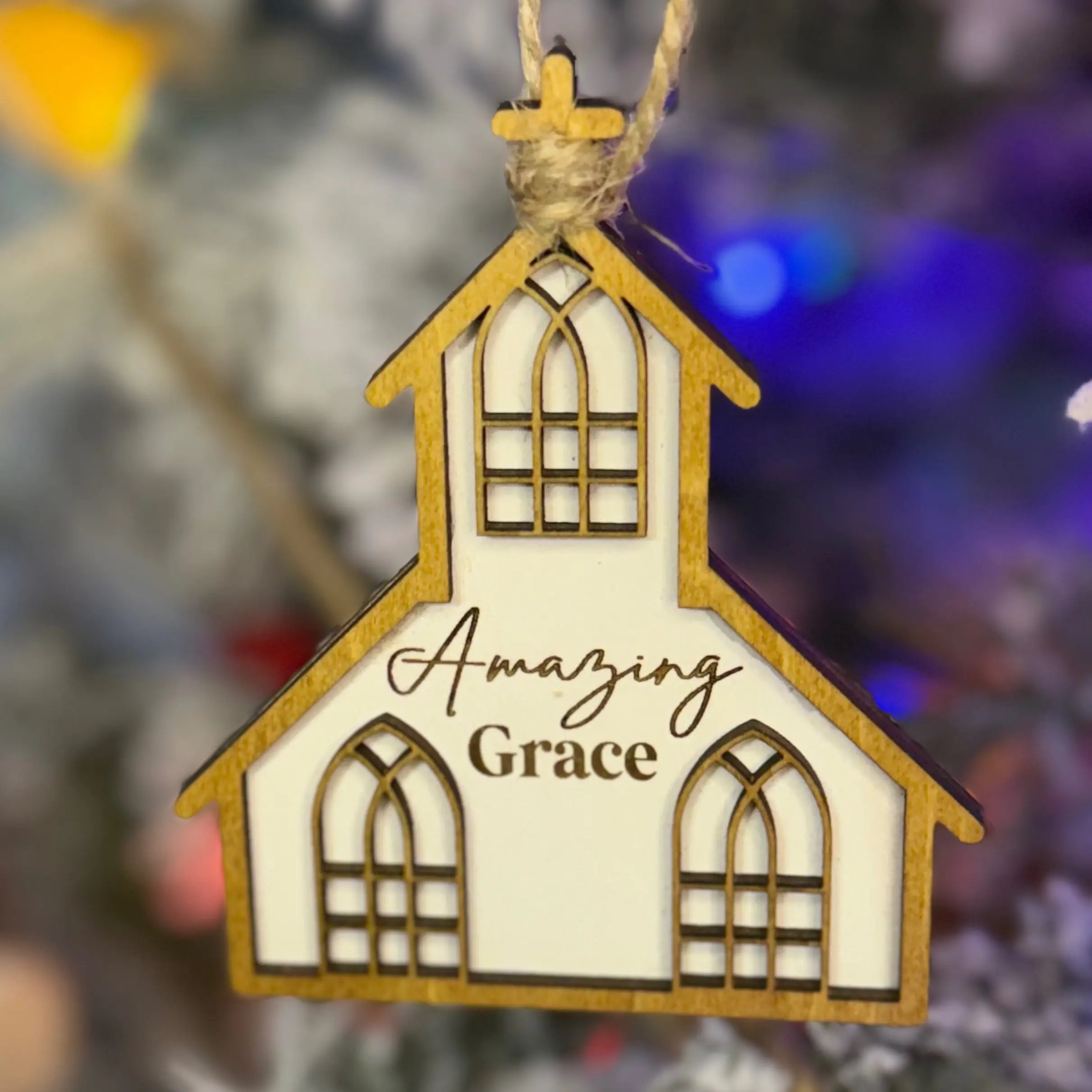 Handmade Farmhouse Church Rustic Christmas Ornament - Timeless Appeal for Your Home