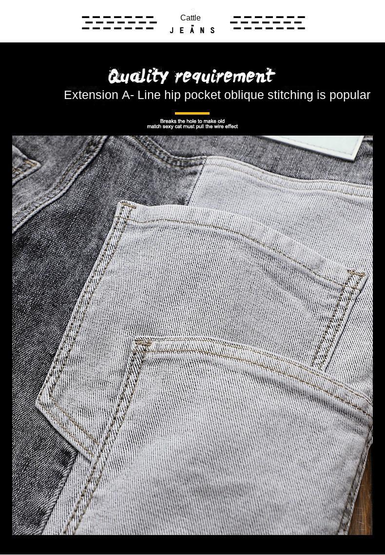 spring autumn cargos Men's clothing straight new Cargo slim casual original designer cowboy work Splice jeans pants Trousers Menswear