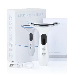 Face and Neck Massager Tools, Portable Facial Beauty Device,Facial Massager with 3 Color LED Lights for Skin Care