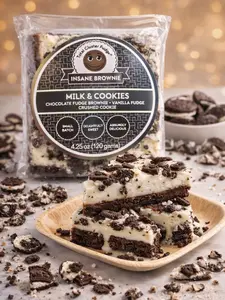Milk & Cookies Brownie Foods Cake 3 lbs in Convenient Box Perfect for Sharing