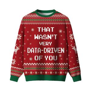 Geeksoutfit Geek Style Ugly Christmas Sweater Casual Crew Neck Long Sleeve Knitwear for Men & Women Fun Quirky Full Coverage Prints Perfect for Fall Winter Womenswear