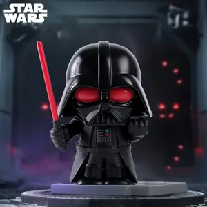 1PC The Mandalorian/Darth Vader Piggy Bank PVC Coin Bank Star Wars Official License Boba Fett Style Helmet Sith Lord Figure with Red Lightsaber Figure Storage Container Home Decor Collection Sci-Fi Gift