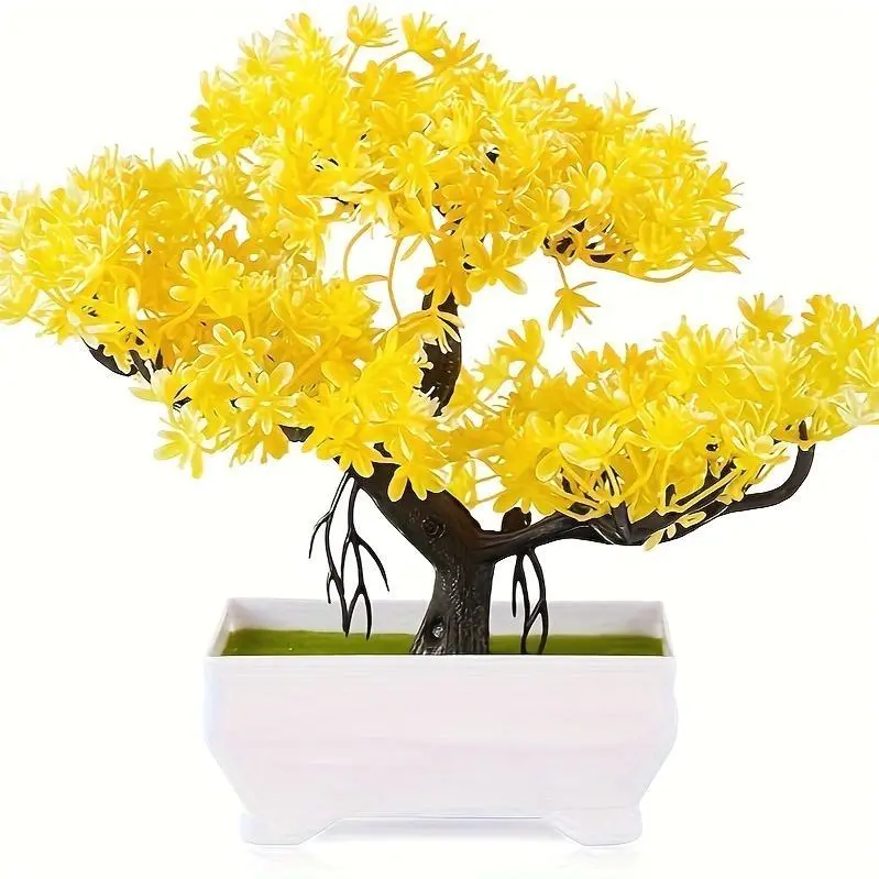Mini Artificial Bonsai in Plastic Cement POTS for Home And Office Decoration, Artificial Plants, Perfect for Home, Office, Dining Room, Room, Garden, Desktop Decorations And Holiday Gifts