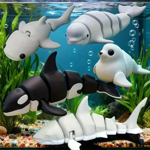 🐳 5pcs 3D Printed Ocean Creature Statues🌊| Orca, Beluga, Great White Shark, Seal, Whale Shark| High-Quality| Unique Fantasy Design| Novel Collectible| Perfect Gift for Friends & Family| Ideal for Fish Decor