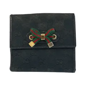 Pre-owned GUCCI Canvas Small Leather Goods GG Leather Wallet