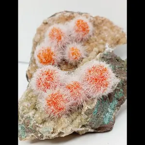 🌟 Rare Moroccan Orange Magnesite & Quartz Zeolite Specimen 🌄