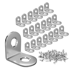 Zinc-Plated Steel Corner Brace 20-Pack, 0.75x0.75 Inch for Wood & Furniture with Screws, Heavy Duty & Rust-Resistant L Bracket