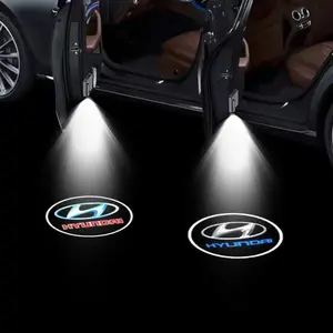 2pcs Car Door Decoration LED Wireless Projector Lamp, Car Light Embellishments, HD Welcome Lights for Hyundai Models, Enhance Your Driving Experience