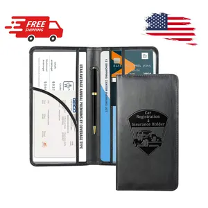 Car Registration and Insurance Holder - Vehicle Glove Box Car Organizer Black